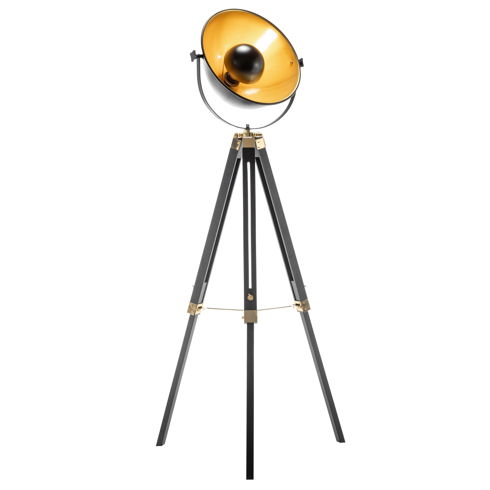 Premium Tripod Spotlight Lamp Nautical Designer Extendable Light - Matte Black - TRENDZ