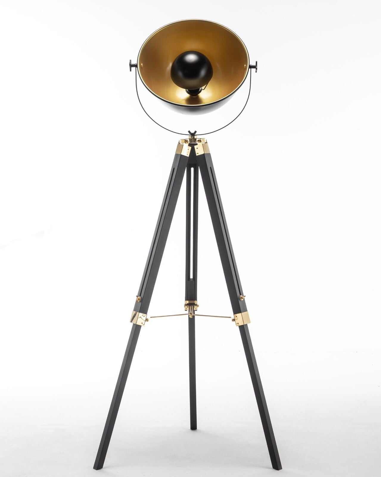 Premium Tripod Spotlight Lamp Nautical Designer Extendable Light - Matte Black - TRENDZ