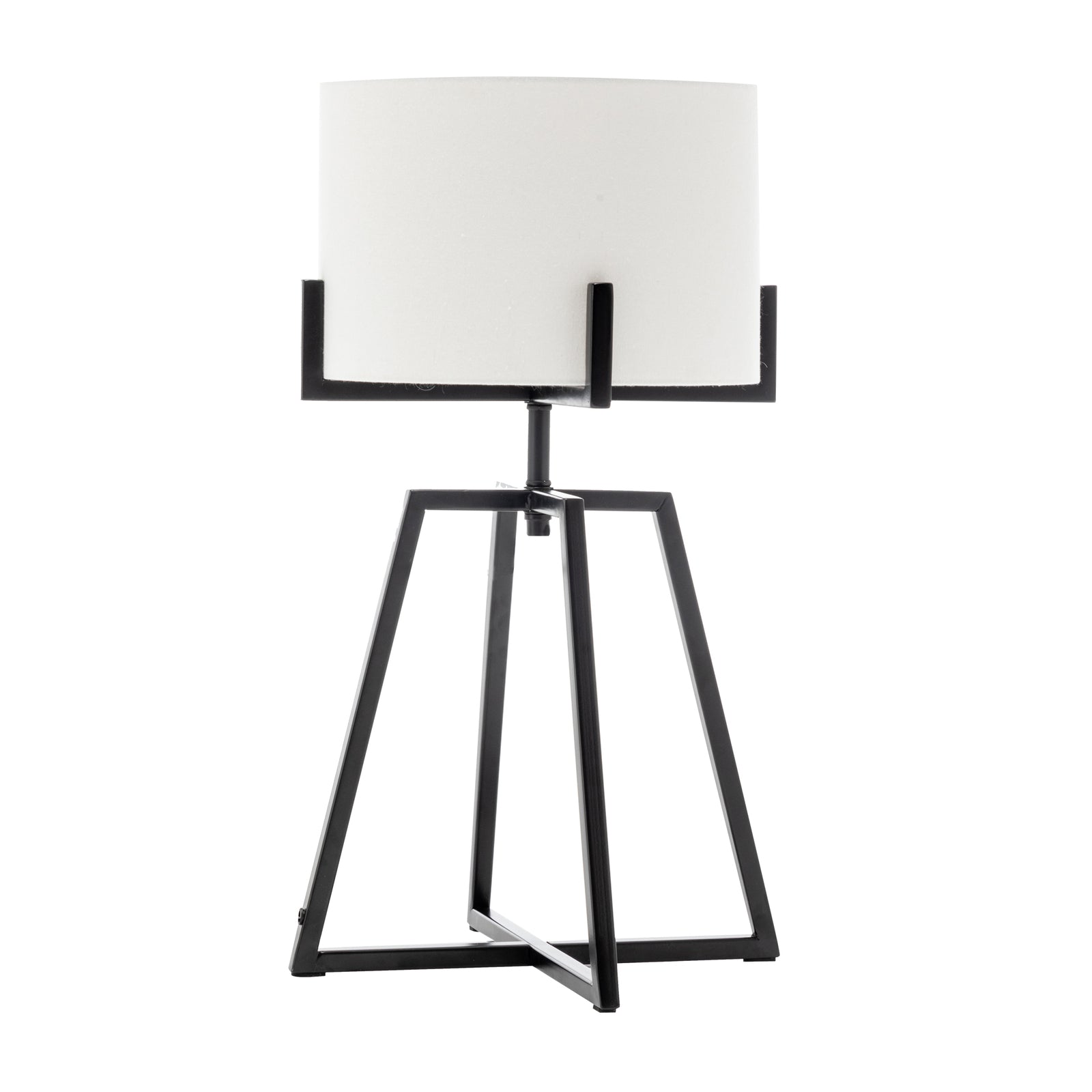 Modern Scandi Metal Dimmable Table Desk Lamp Light w/ Linen Shade - Matte Black - TRENDZ