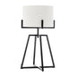 Modern Scandi Metal Dimmable Table Desk Lamp Light w/ Linen Shade - Matte Black - TRENDZ