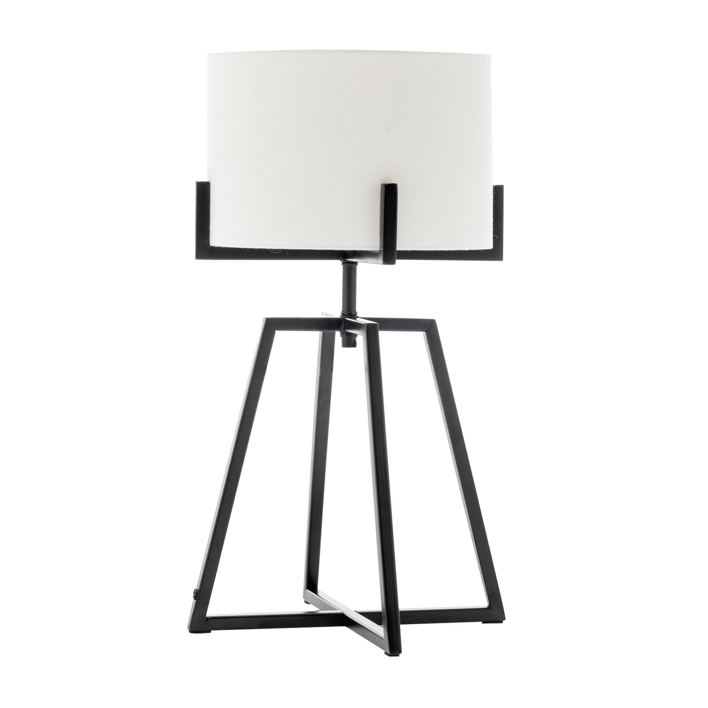 Modern Scandi Metal Dimmable Table Desk Lamp Light w/ Linen Shade - Matte Black - TRENDZ