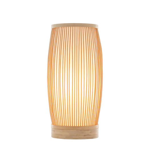 Natural Woven Bamboo Cylinder Table Lamp Light Shade Boho Tropical Coastal - TRENDZ