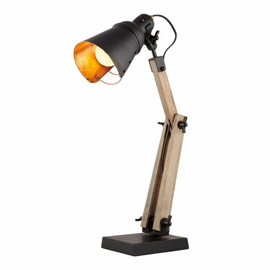 Scandi Modern Natural Wooden Table Lamp – Rustic Retro Designer Look