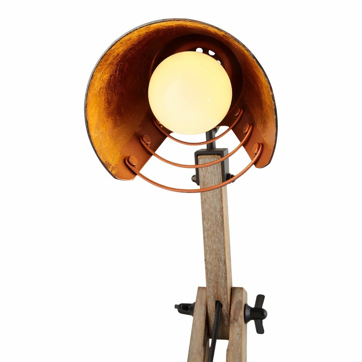 Scandi Modern Natural Wooden Table Lamp – Rustic Retro Designer Look