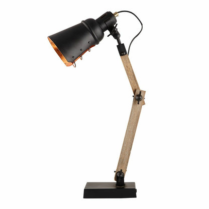 Scandi Modern Natural Wooden Table Lamp – Rustic Retro Designer Look