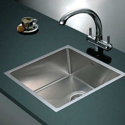 490x440mm Handmade Stainless Steel Undermount / Topmount Kitchen Laundry Sink with Waste - TRENDZ