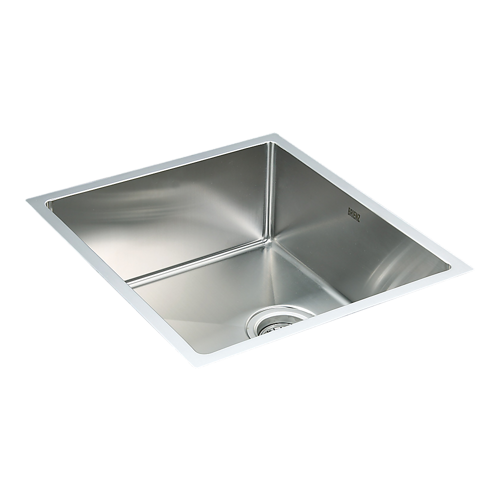 490x440mm Handmade Stainless Steel Undermount / Topmount Kitchen Laundry Sink with Waste - TRENDZ