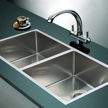 865x440mm Handmade Stainless Steel Undermount / Topmount Kitchen Sink with Waste - TRENDZ