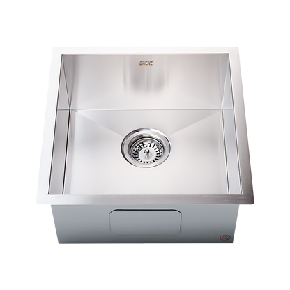 440x440mm Handmade Stainless Steel Undermount / Topmount Kitchen Laundry Sink with Waste - TRENDZ