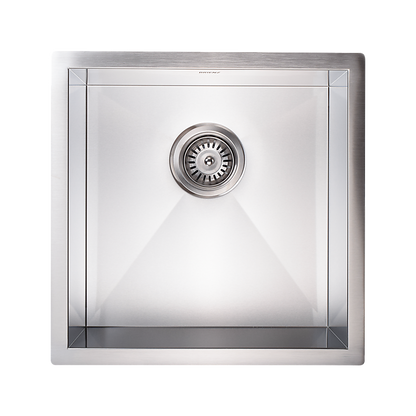 440x440mm Handmade Stainless Steel Undermount / Topmount Kitchen Laundry Sink with Waste - TRENDZ