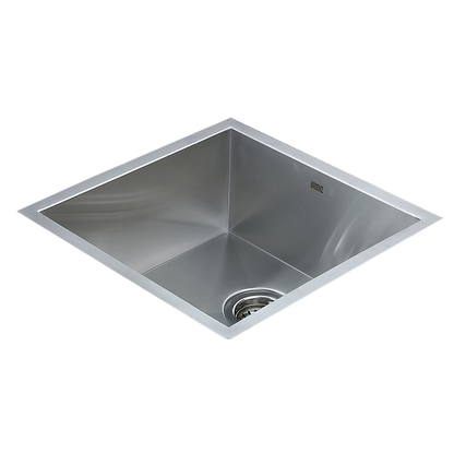 440x440mm Handmade Stainless Steel Undermount / Topmount Kitchen Laundry Sink with Waste - TRENDZ