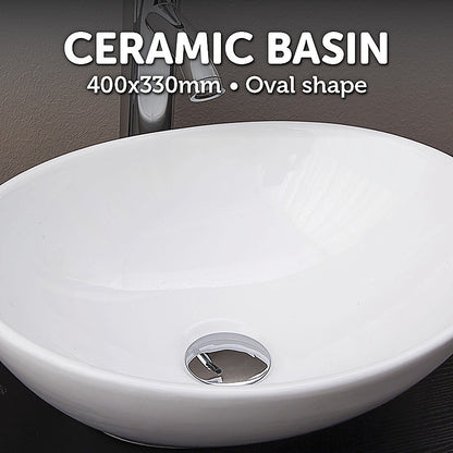 Above Counter Bathroom Vanity Oval Ceramic Basin - TRENDZ
