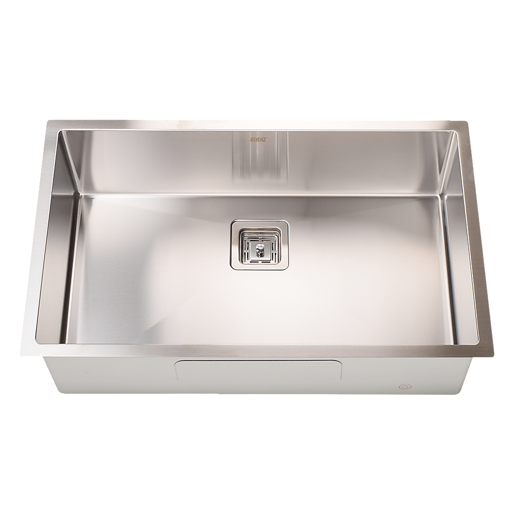 810x505mm Handmade 1.5mm Stainless Steel Undermount / Topmount Kitchen Sink with Square Waste - TRENDZ