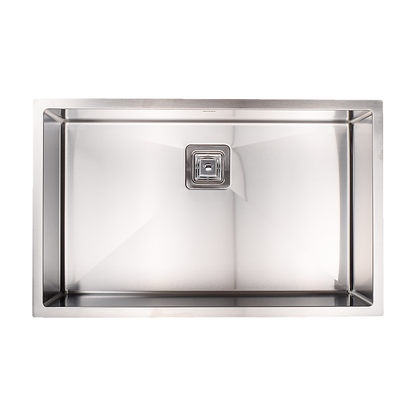 810x505mm Handmade 1.5mm Stainless Steel Undermount / Topmount Kitchen Sink with Square Waste - TRENDZ