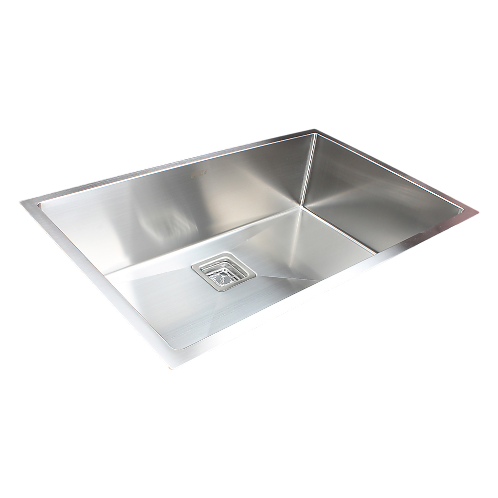 810x505mm Handmade 1.5mm Stainless Steel Undermount / Topmount Kitchen Sink with Square Waste - TRENDZ