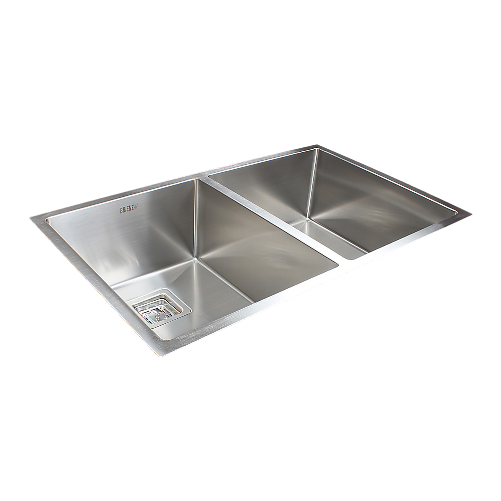 835x505mm Handmade 1.5mm Stainless Steel Undermount / Topmount Kitchen Sink with Square Waste - TRENDZ