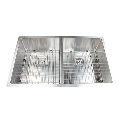 835x505mm Handmade 1.5mm Stainless Steel Undermount / Topmount Kitchen Sink with Square Waste - TRENDZ