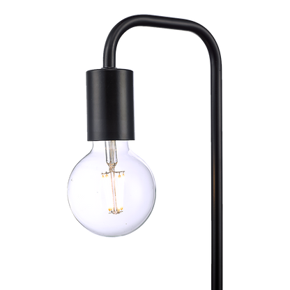 Modern Table lamp Desk Light Timber Base Bedside Bedroom Black - TRENDZ