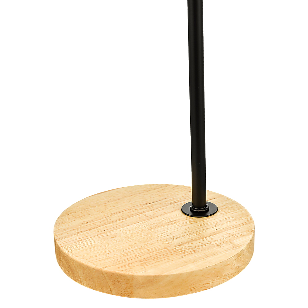 Modern Table lamp Desk Light Timber Base Bedside Bedroom Black - TRENDZ
