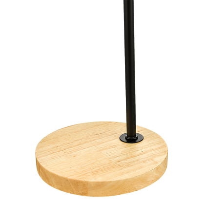 Modern Table lamp Desk Light Timber Base Bedside Bedroom Black - TRENDZ