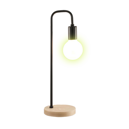 Modern Table lamp Desk Light Timber Base Bedside Bedroom Black - TRENDZ