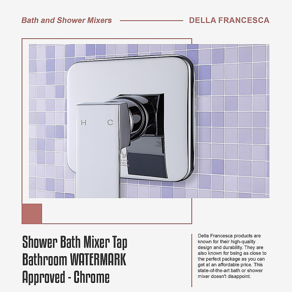 Shower Bath Mixer Tap Bathroom WATERMARK Approved - Chrome - TRENDZ