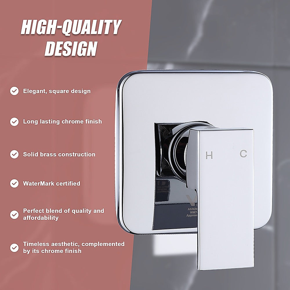 Shower Bath Mixer Tap Bathroom WATERMARK Approved - Chrome - TRENDZ