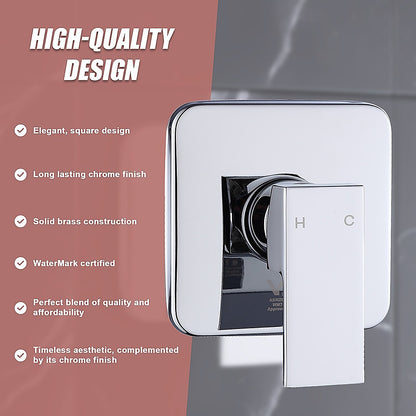 Shower Bath Mixer Tap Bathroom WATERMARK Approved - Chrome - TRENDZ