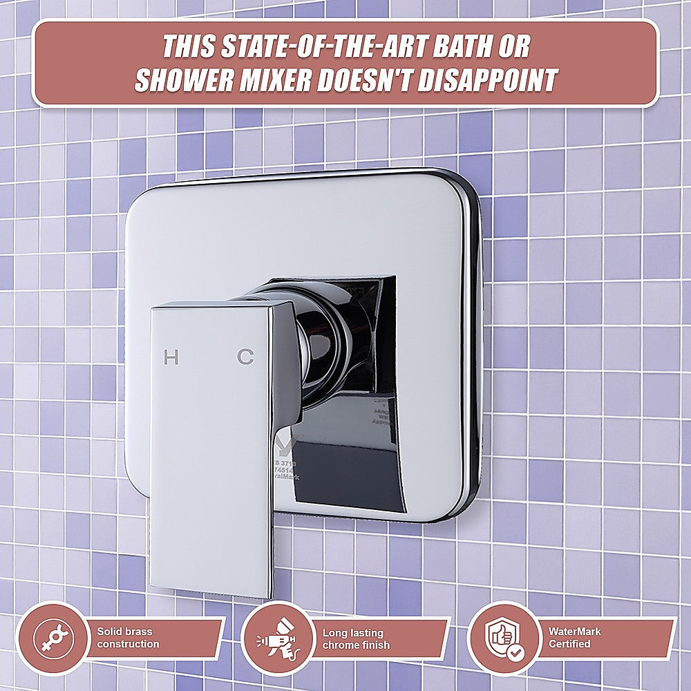 Shower Bath Mixer Tap Bathroom WATERMARK Approved - Chrome - TRENDZ