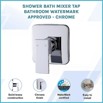 Della Francesca Shower/Bath Mixer Tap – Chrome Square Design