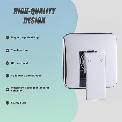 Della Francesca Shower/Bath Mixer Tap – Chrome Square Design