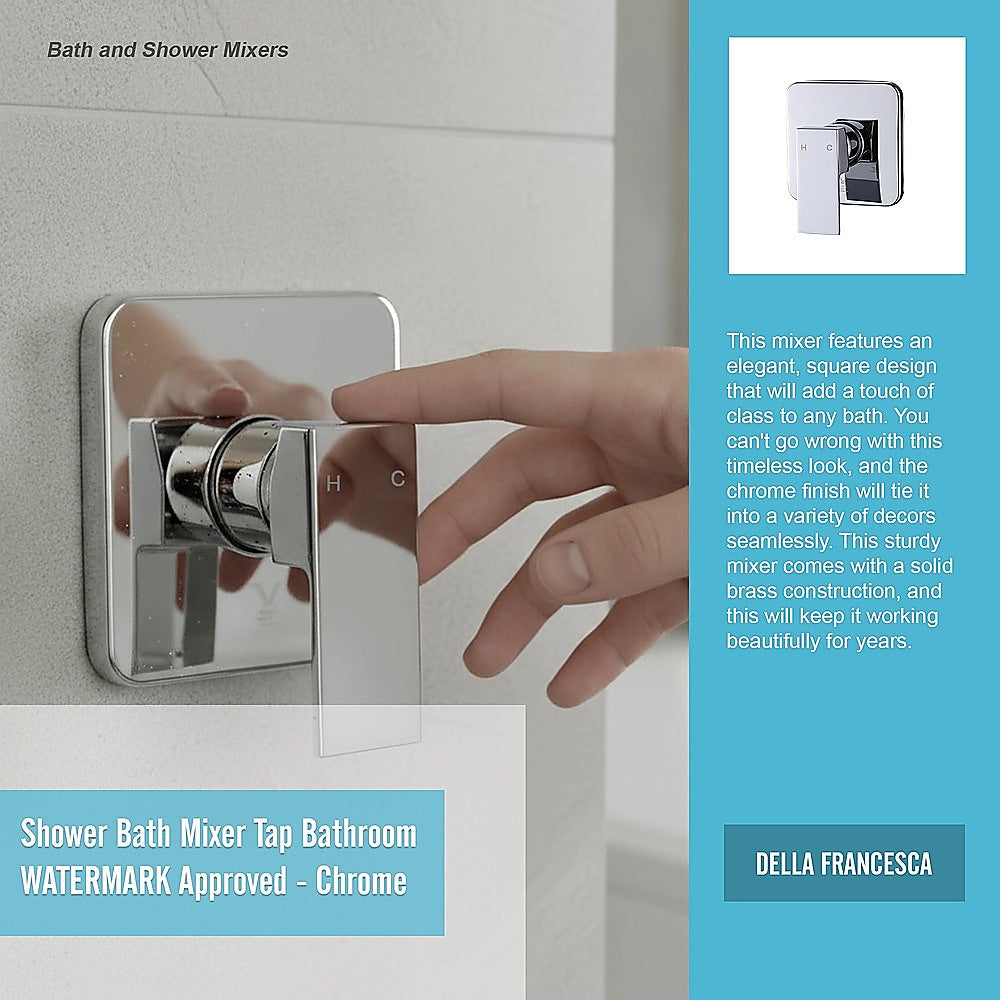 Della Francesca Shower/Bath Mixer Tap – Chrome Square Design