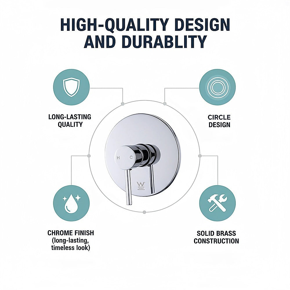 Della Francesca Shower/Bath Mixer Tap – Chrome Rounded Design