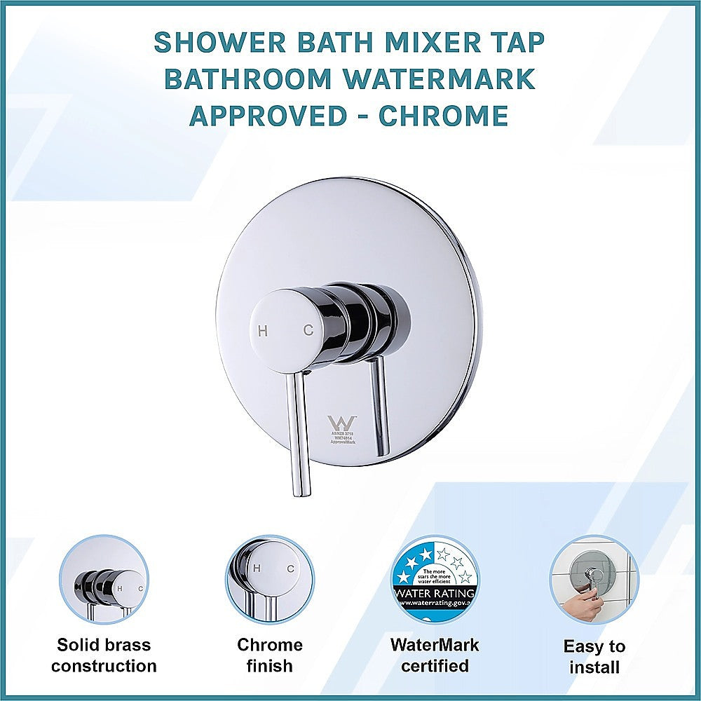 Della Francesca Shower/Bath Mixer Tap – Chrome Rounded Design