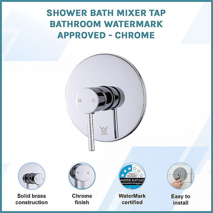 Della Francesca Shower/Bath Mixer Tap – Chrome Rounded Design