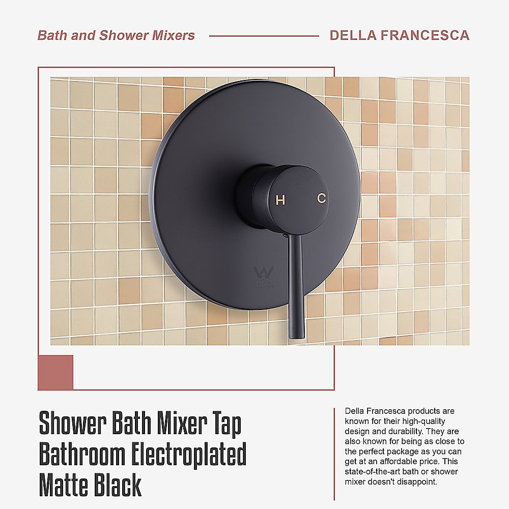 Shower Bath Mixer Tap Bathroom Electroplated Matte Black - TRENDZ