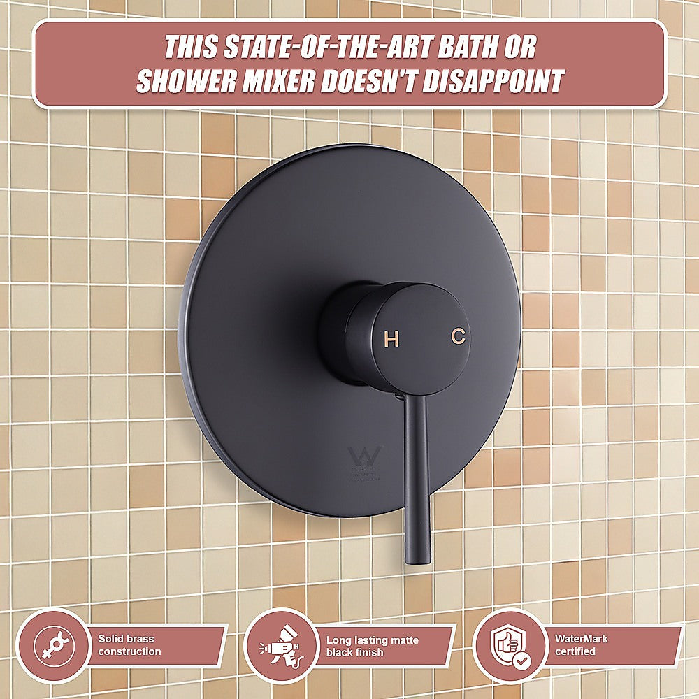 Shower Bath Mixer Tap Bathroom Electroplated Matte Black - TRENDZ