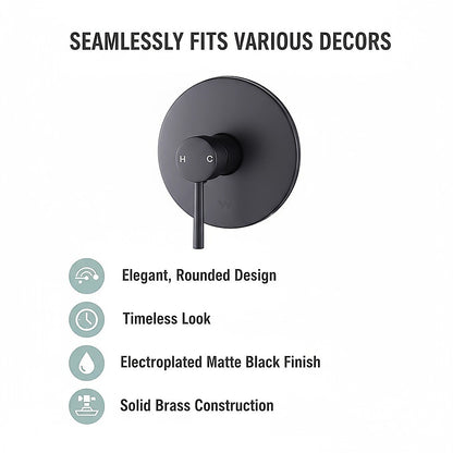 Della Francesca Shower/Bath Mixer Tap – Electroplated Matte Black