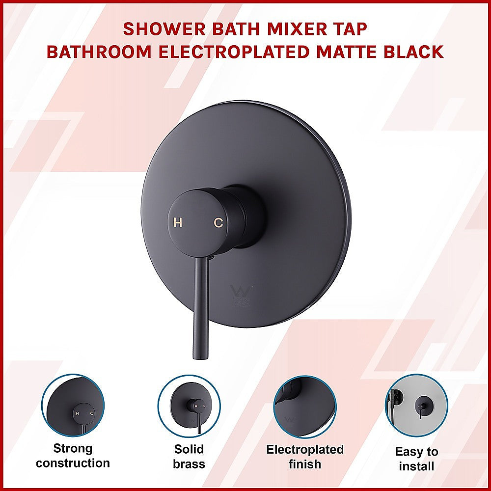 Shower Bath Mixer Tap Bathroom Electroplated Matte Black - TRENDZ