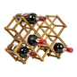 Wooden Wine Rack Freestanding 10 Bottles Countertop Storage