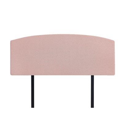Linen Fabric Double Bed Curved Headboard Bedhead - Pale Pink