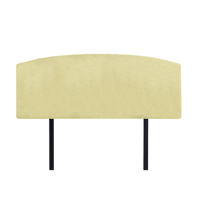 Linen Fabric Double Bed Curved Headboard Bedhead - Sulfur Yellow
