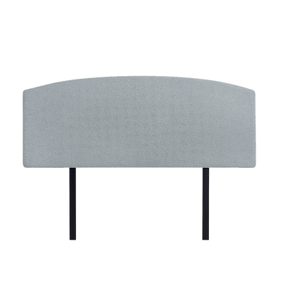 Linen Fabric Queen Bed Curved Headboard Bedhead - Stone Grey