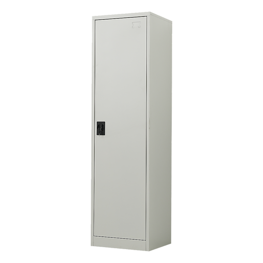Single-Door Metal Tall Cabinet Shelf Storage for Home Office Gym - TRENDZ