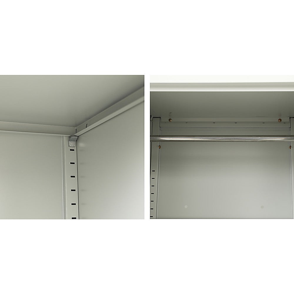 Single-Door Metal Tall Cabinet Shelf Storage for Home Office Gym