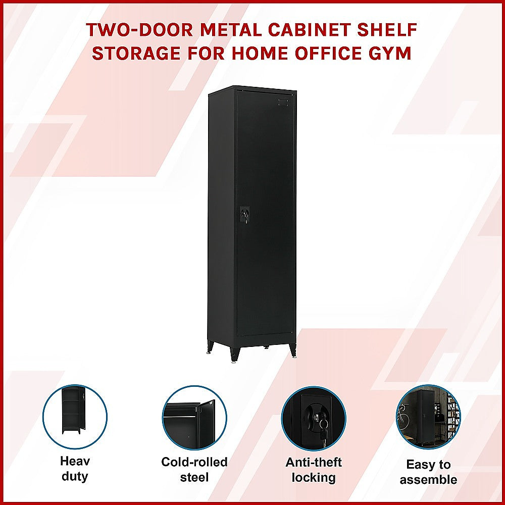 Single-Door Metal Tall Cabinet Shelf Storage for Home Office Gym - TRENDZ