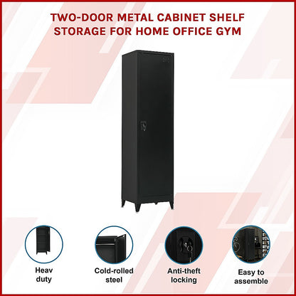 Single-Door Metal Tall Cabinet Shelf Storage for Home Office Gym - TRENDZ