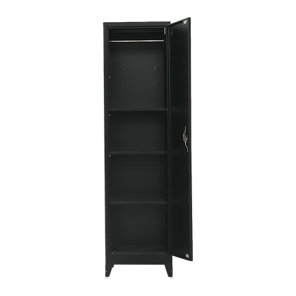 Single-Door Metal Tall Cabinet Shelf Storage for Home Office Gym - TRENDZ