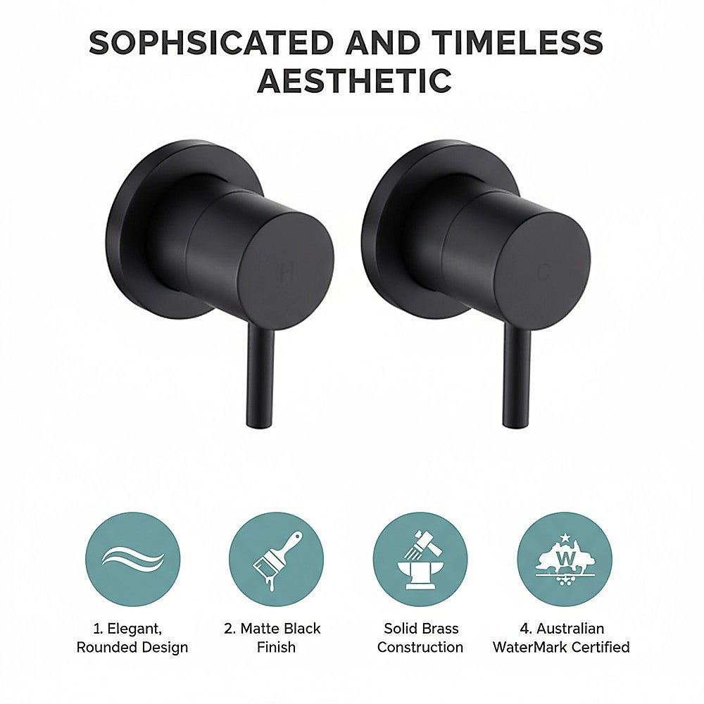 Della Francesca Bath &amp; Shower Mixer – Matte Black