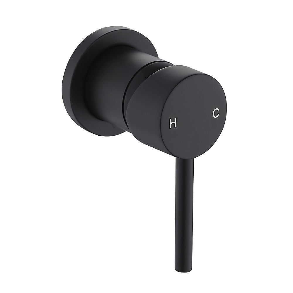 Della Francesca Round Shower & Bath Mixer Tap – Matte Black | Solid Brass, WaterMark Certified
